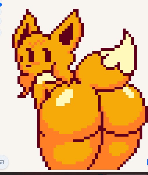 black eyes, brown fur, brown hair, eevee, eevee (cosplay), eeveefriend (marios madness), eeveelution, friday night funkin, friday night funkin mod, furry, furry only, girlfriend, girlfriend (fnf), girlfriend (friday night funkin), girlfriend (mods), marios madness, orange fur, orange hair, pixel, pixel (artwork), pixel art, pixelated, pokemon, pokemon (species), wplace, wplace (artwork)