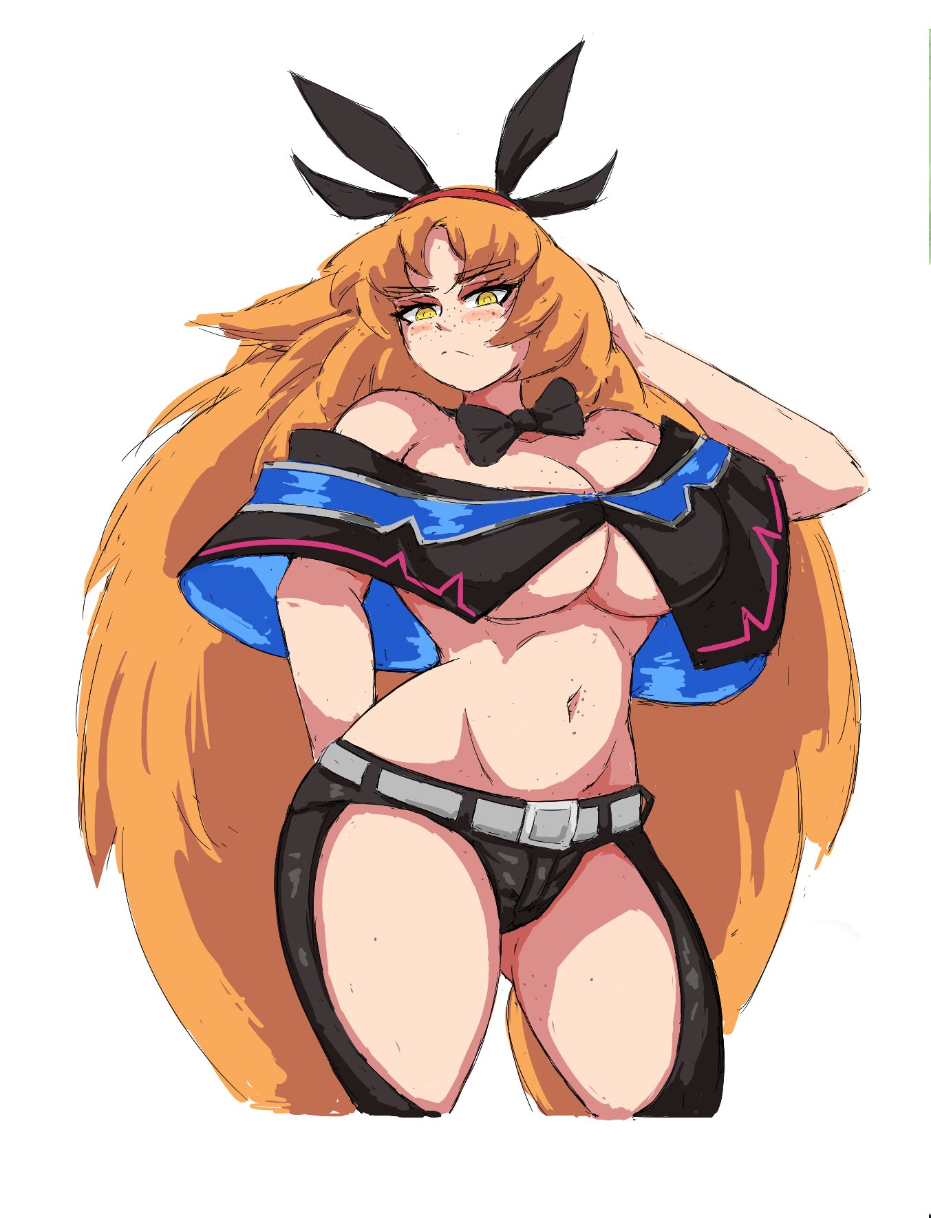 1girls, breasts, cleavage, e.g.o (project moon), female, female only, huge breasts, ishmael (limbus company), ishmael likes scissoring queequeg, large breasts, limbus company, littleteze, project moon, solo, solo female, standing, voluptuous