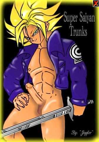 1boy abs dragon_ball dragon_ball_z future_trunks jiggler male male_only muscles pecs solo straight_hair super_saiyan trunks_(dragon_ball) trunks_briefs