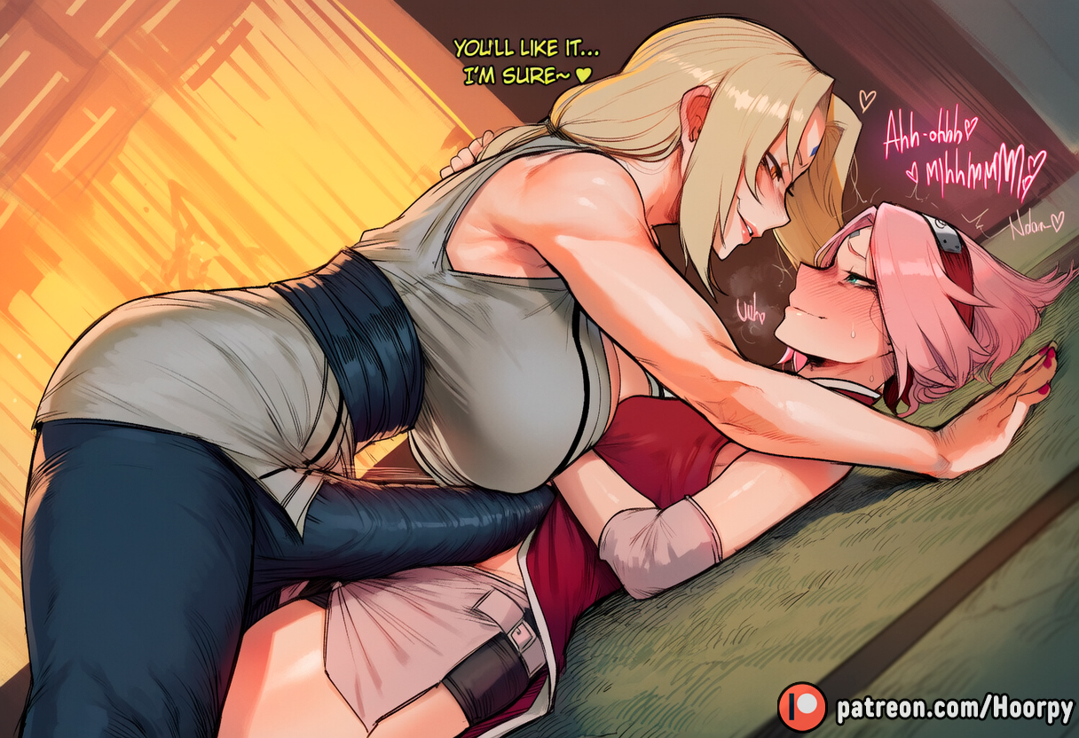 1futa, 1girls, against surface, ai generated, aroused, aroused face, big ass, big breasts, big butt, big thighs, blonde female, blonde hair, blonde-haired female, blush, breast press, breasts, breasts bigger than head, brown eyes, bulge, bulge through clothing, caption, comic, comic page, comics, cowgirl position, curvy, curvy body, curvy female, curvy figure, dominant, dominant futa, domination, domination/submission, embarrassed, embarrassed female, english, english text, female, futa on female, futa with female, futadom, futanari, green eyes, hoorpy, huge breasts, intersex, large ass, large breasts, large butt, large penis, large thighs, larger female, light skin, light-skinned female, naruto, naruto (series), naruto shippuden, on top, patreon, patreon logo, patreon username, penis, penis on stomach, petite, petite body, petite breasts, petite female, pink hair, pressed together, sakura haruno, sexy, sexy body, shy, small breasts, smaller female, smile, story, submission, submissive, submissive female, talking, teasing, text, thick ass, thick legs, thick thighs, thighhighs, thighs, tsunade, voluptuous, voluptuous female