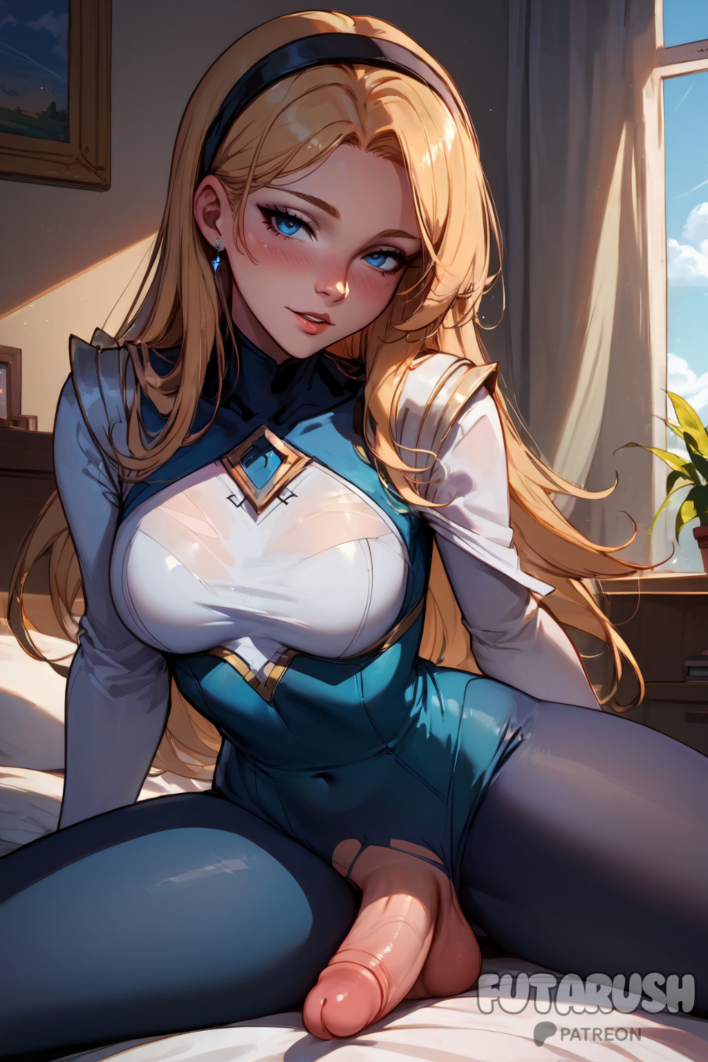 1futa ai_generated artist_name bed bedroom big_cock big_dick big_penis blonde_hair blue_eyes bodysuit breasts cock commission dick dickgirl erect_penis erected_penis erection futa_balls futa_only futa_sans_pussy futanari futarush indoor indoors large_cock large_dick large_penis league_of_legends league_of_legends:_wild_rift luxanna_crownguard naked naked_futa naked_futanari nude_futa nude_futanari patreon patreon_username penis riot_games solo solo_futa sultryspark torn_bodysuit torn_clothes torn_clothing torn_legwear torn_pantyhose video_game video_games