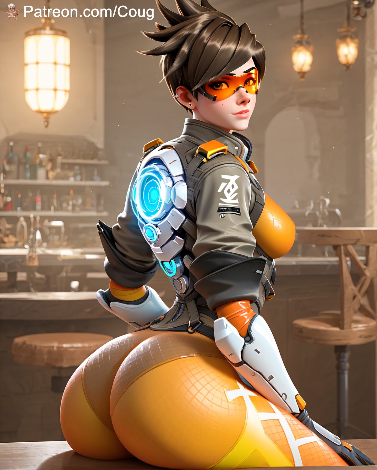1girls, ai generated, cougwe, female, lena oxton, overwatch, overwatch 2, stable diffusion, tracer
