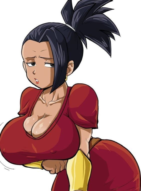 1female 1girls :o areola areolae arm_on_breast big_breasts big_nipples breasts curvy curvy_figure dragon_ball dragon_ball_super female huge_breasts huge_nipples kale looking_at_viewer nipples solo solo_female visible_areolae