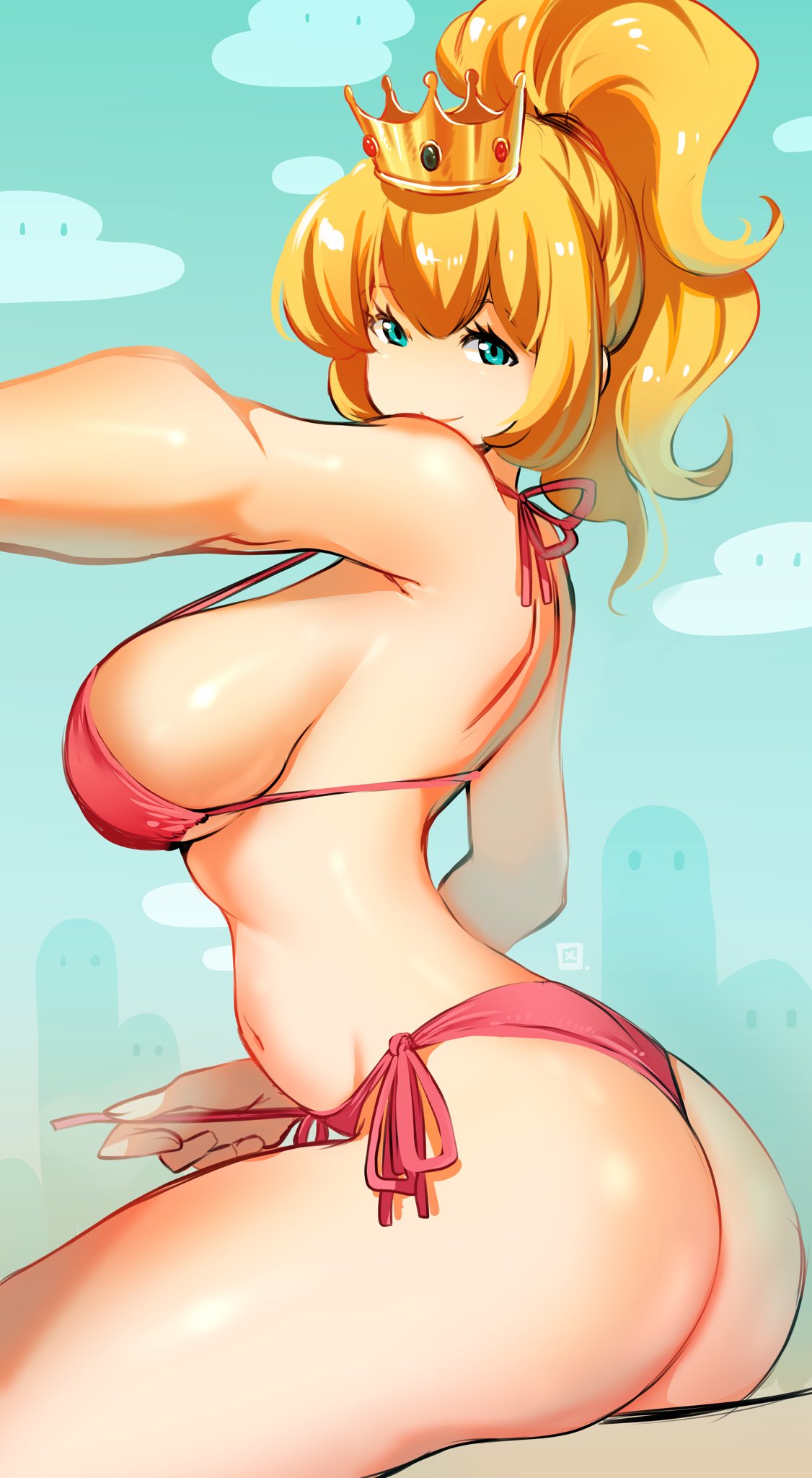 1girls female kenron_toqueen mario_(series) nintendo princess_peach solo solo_female super_mario_bros. tagme