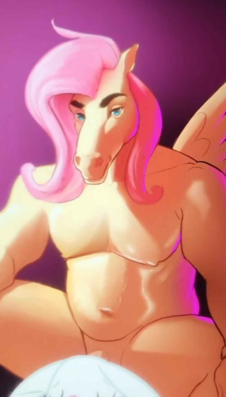 animation_meme art_trend artist_request flutterguy fluttershy_(mlp) human_artist humanization humanized humanized_pony instagram_source long_hair meme meme_reference mlp_g4 muscular my_little_pony no_ai pink_hair shitpost solo solo_focus trend yellow_body you_made_me_mlp_meme