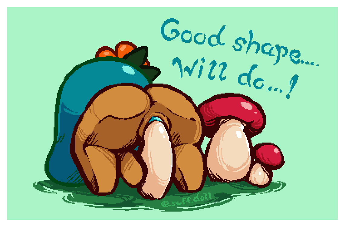 ass ass_focus bent_over big_ass blue_hair cookie_run cookie_run_kingdom cookie_run_ovenbreak long_hair mushroom mushroom_penis nude nude_female object_insertion pussy rear_view soff_doll tagme text tiger_lily_cookie vaginal_penetration