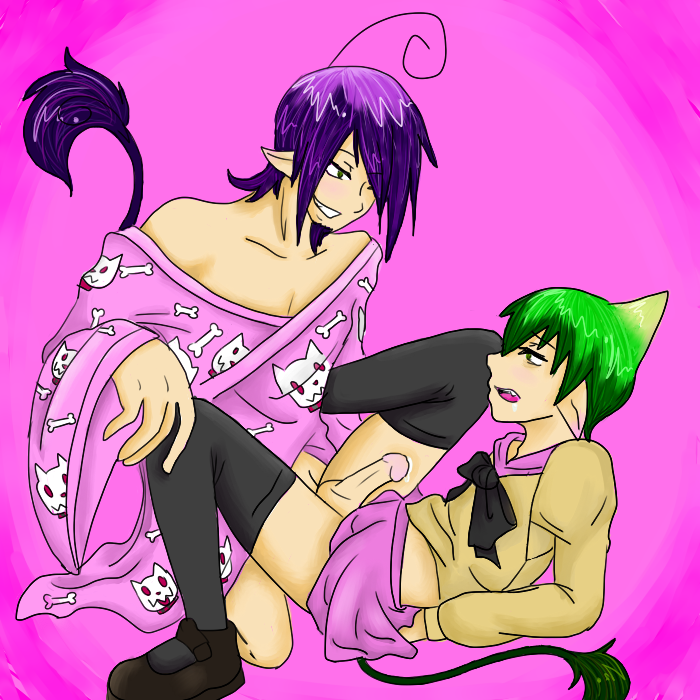 amaimon ao_no_exorcist kimono male male_only mephisto_pheles multiple_males penis yaoi