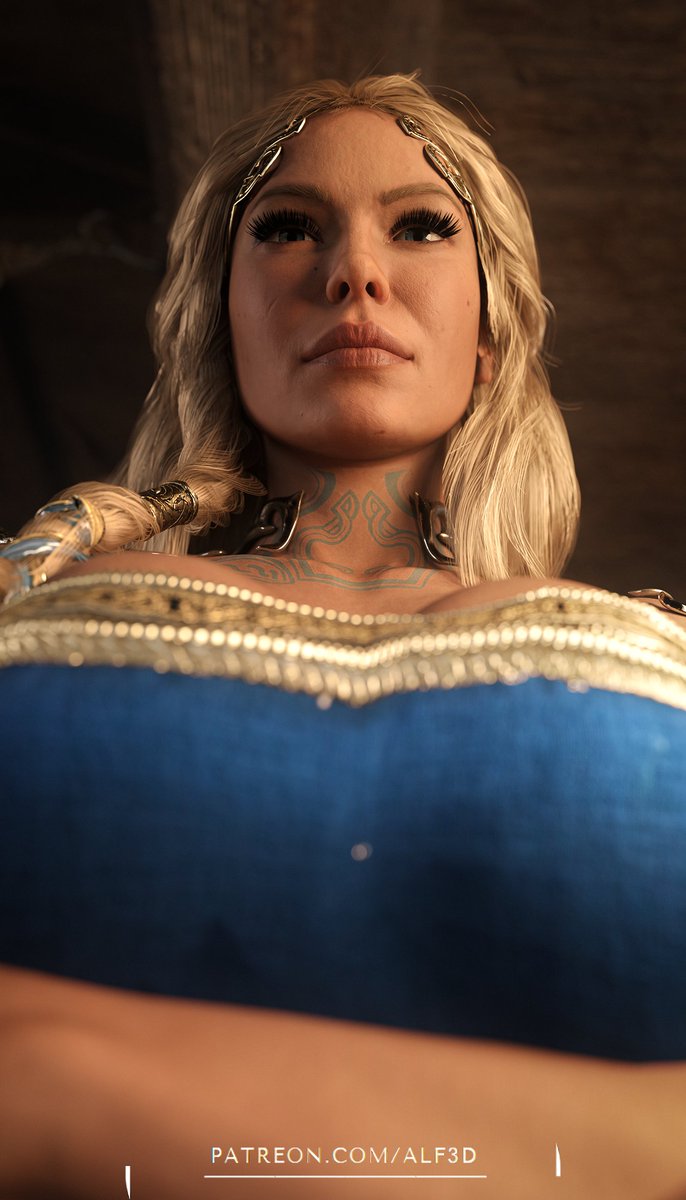 3d alf3d big_breasts blonde_female blonde_hair busty female_focus female_only god_of_war god_of_war_ragnarok huge_breasts mature_female milf mommy norse_mythology sif_(god_of_war)