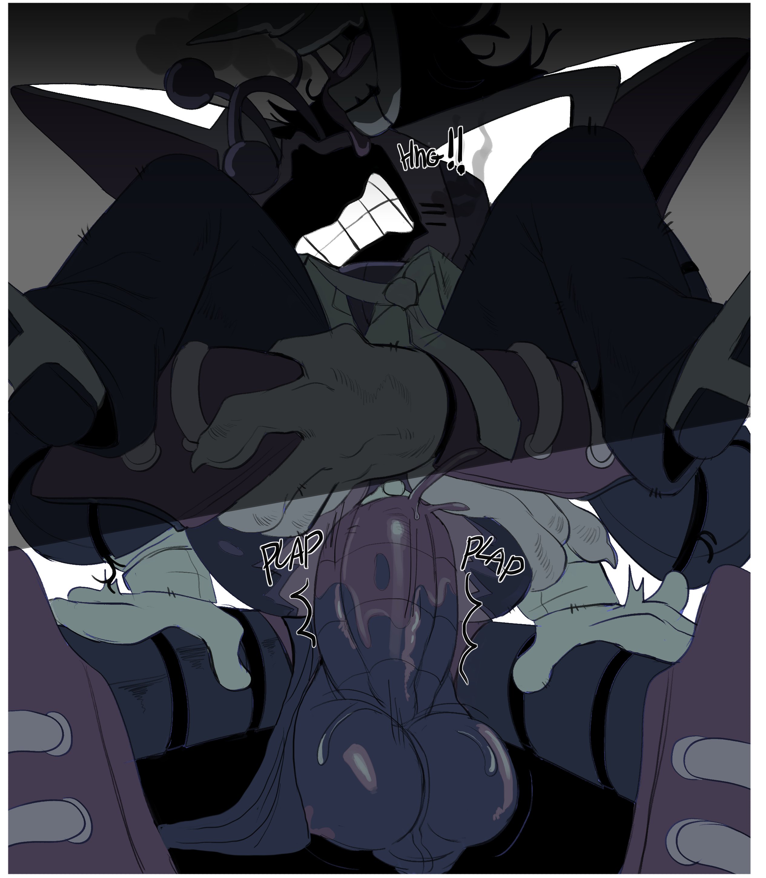 claws, clothed sex, cuntboy, deltarune, full nelson, gay, gay domination, monster, robot, size difference, spamton g spamton, spamton neo, tenna (deltarune), tv head, undertale (series), unsafezanny, vaginal sex, yaoi