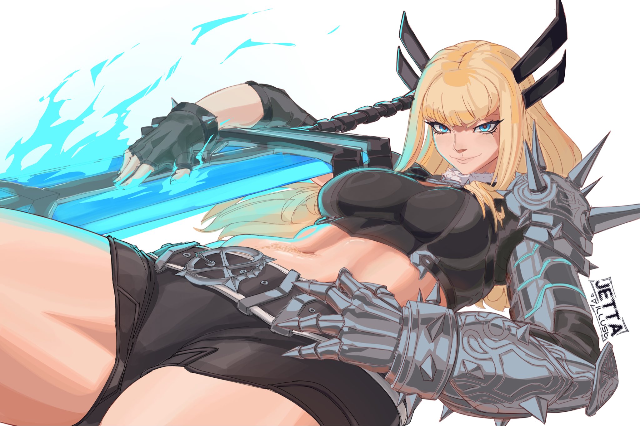 blonde hair, magik (illyana rasputin), magik (marvel tokon), marvel, marvel tokon: fighting souls, thick thighs, x-men