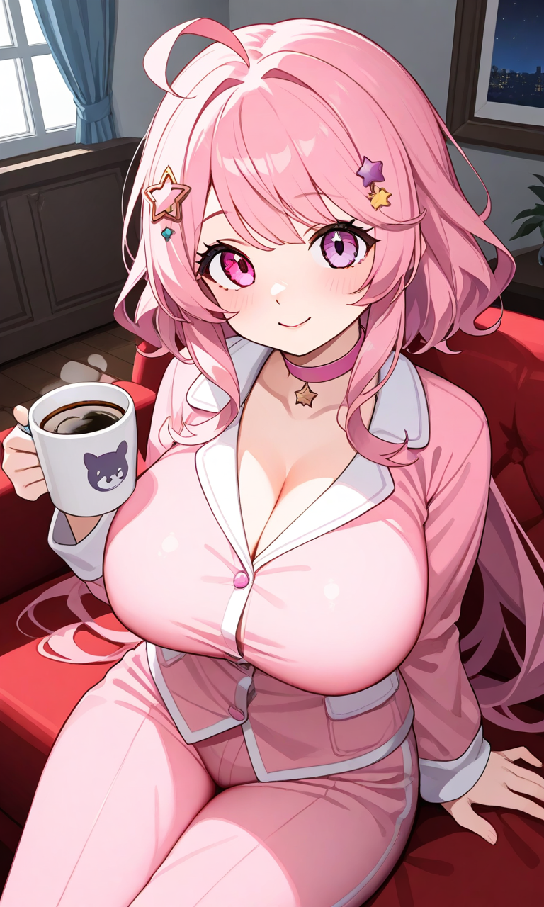 ai_generated coffee essievt fanart room tagme vtuber