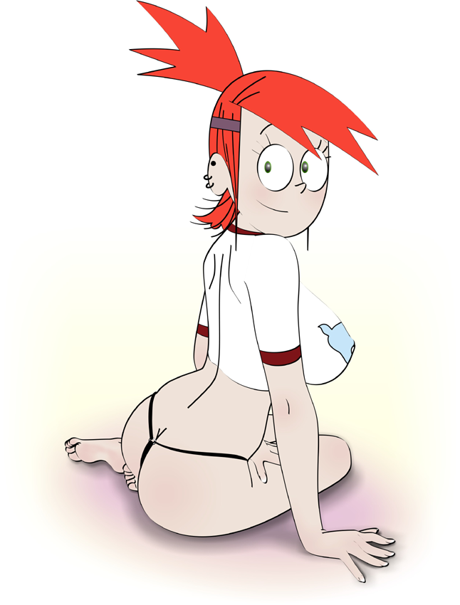 1girls, ass, ass cleavage, ass crack, butt crack, cartoon network, female, female only, foster's home for imaginary friends, frankie foster, human, looking back, mikeleroi, solo, thong