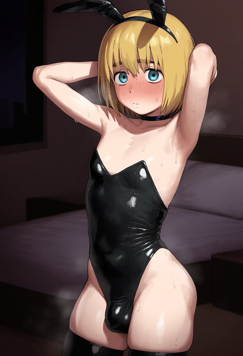 1boy 1femboy :< ai_generated androgynous armin_arlert armpits arms_above_head arms_behind_head arms_up ass attack_on_titan bare_shoulders bed bedroom bedroom_background bedroom_setting big_ass blackcatmeow blush blush_lines blushing_at_viewer blushing_face blushing_femboy blushing_male blushing_profusely bulge bulge_through_clothing bulge_under_clothes bunny_boy bunny_costume bunny_ears bunnysuit curvy curvy_ass curvy_body curvy_femboy curvy_figure curvy_hips curvy_male curvy_thighs cute_male detailed_background exposed_shoulders fake_animal_ears fake_ears fake_rabbit_ears fake_tail femboy hips latex leotard looking_at_viewer male male_focus male_only male_playboy_bunny otoko_no_ko playboy_bunny playful pout pouting_at_viewer pouting_lips pouty_lips shingeki_no_kyojin shiny_clothes shiny_thighs solo solo_focus steam steaming_body steamy steamy_armpits steamy_breath steamy_penis sweat sweatdrop sweating sweaty sweaty_armpits sweaty_balls sweaty_body sweaty_butt sweaty_genitalia sweaty_male thick_ass thick_hips thick_legs thick_thighs thigh_highs thigh_squeeze thigh_squish thigh_stockings thighs tight_clothes tight_clothing toned toned_arms toned_belly toned_body toned_femboy toned_legs toned_male toned_midriff toned_stomach twink usamin vest wide_hips yaoi