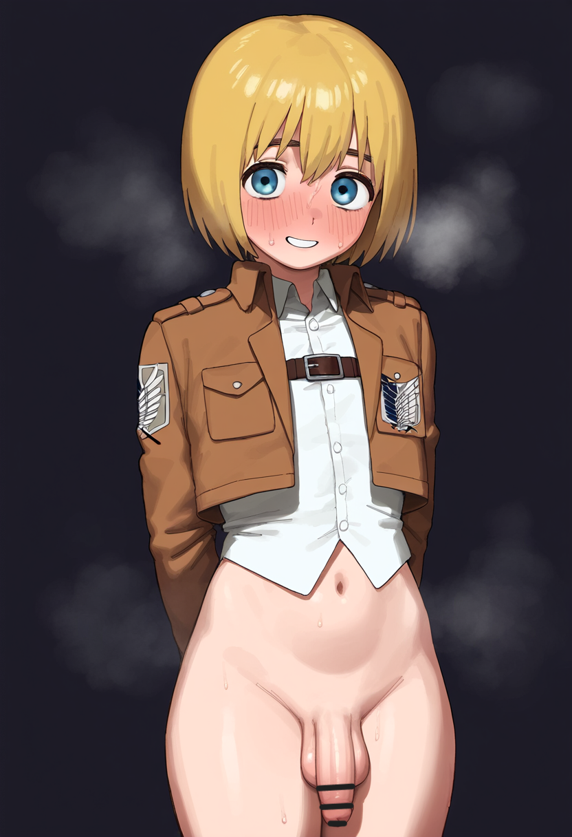 1boy 1femboy ai_generated androgynous armin_arlert ass attack_on_titan belly belly_button belt big_ass blackcatmeow blush blush_lines blushing_at_viewer blushing_face blushing_femboy blushing_male blushing_profusely bottom_heavy bottom_heavy_femboy bottom_heavy_male bottomless bottomless_femboy bottomless_male censor_bar censor_lines censored censored_penis collared_shirt curvy curvy_ass curvy_body curvy_femboy curvy_figure curvy_hips curvy_male curvy_thighs cute_male exposed_midriff exposed_navel femboy flaccid flaccid_penis hands_behind_back hands_on_ass hands_on_own_ass hips male male_focus male_only navel otoko_no_ko partially_clothed partially_clothed_femboy partially_clothed_male playful pointless_censoring shingeki_no_kyojin simple_background smiling_at_viewer solo solo_focus steam steaming_body steamy steamy_breath steamy_penis strap_across_chest straps straps_across_chest sweat sweatdrop sweating sweaty sweaty_balls sweaty_body sweaty_butt sweaty_genitalia sweaty_male thick_ass thick_hips thick_legs thick_thighs thighs toned toned_belly toned_body toned_femboy toned_legs toned_male toned_stomach tummy twink wide_hips yaoi