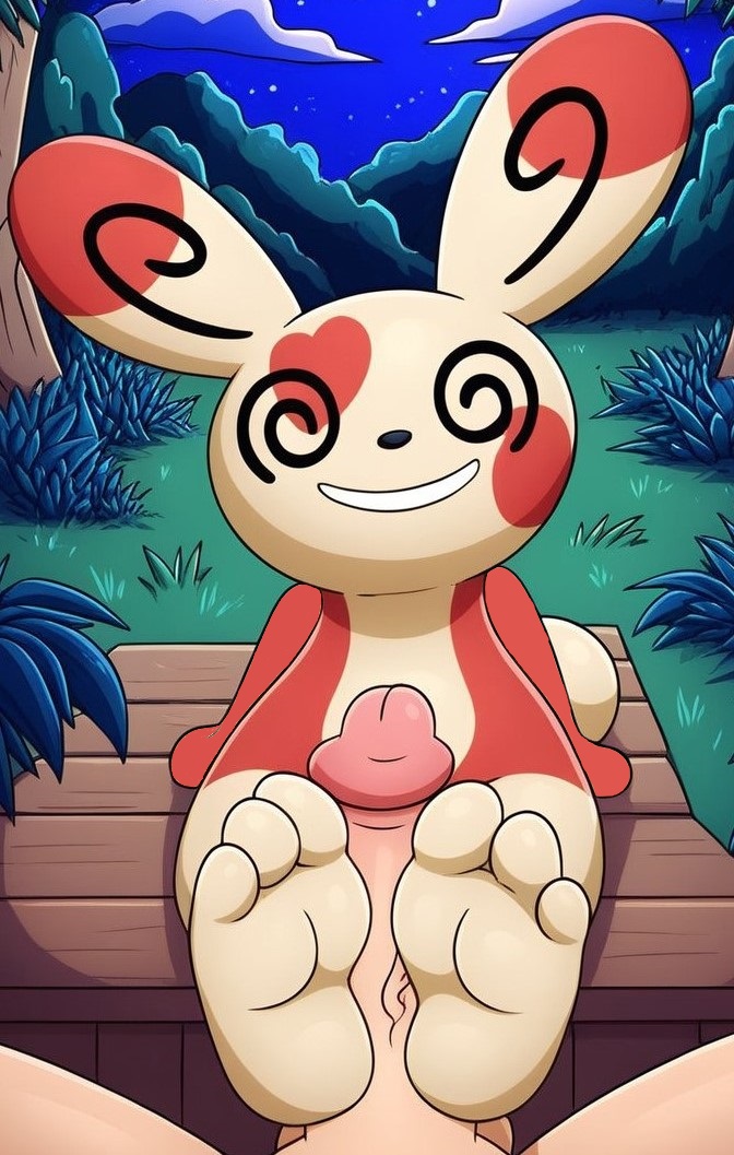 ai_generated feet foot_fetish foot_play footjob happy nintendo pawjob paws pokemon pokemon_(species) pov spinda trainer uncensored