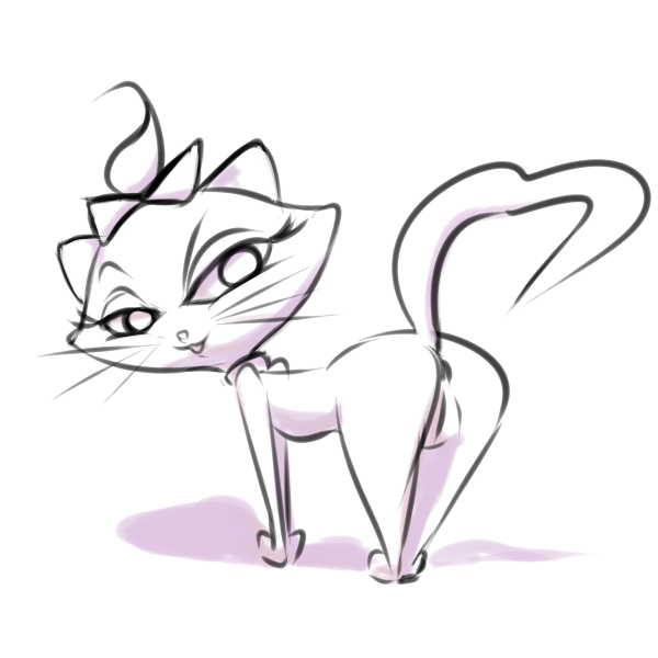 2014 disney feline female feral freeflyspecter mammal marie_(aristocats) pussy ribbons sketch the_aristocats