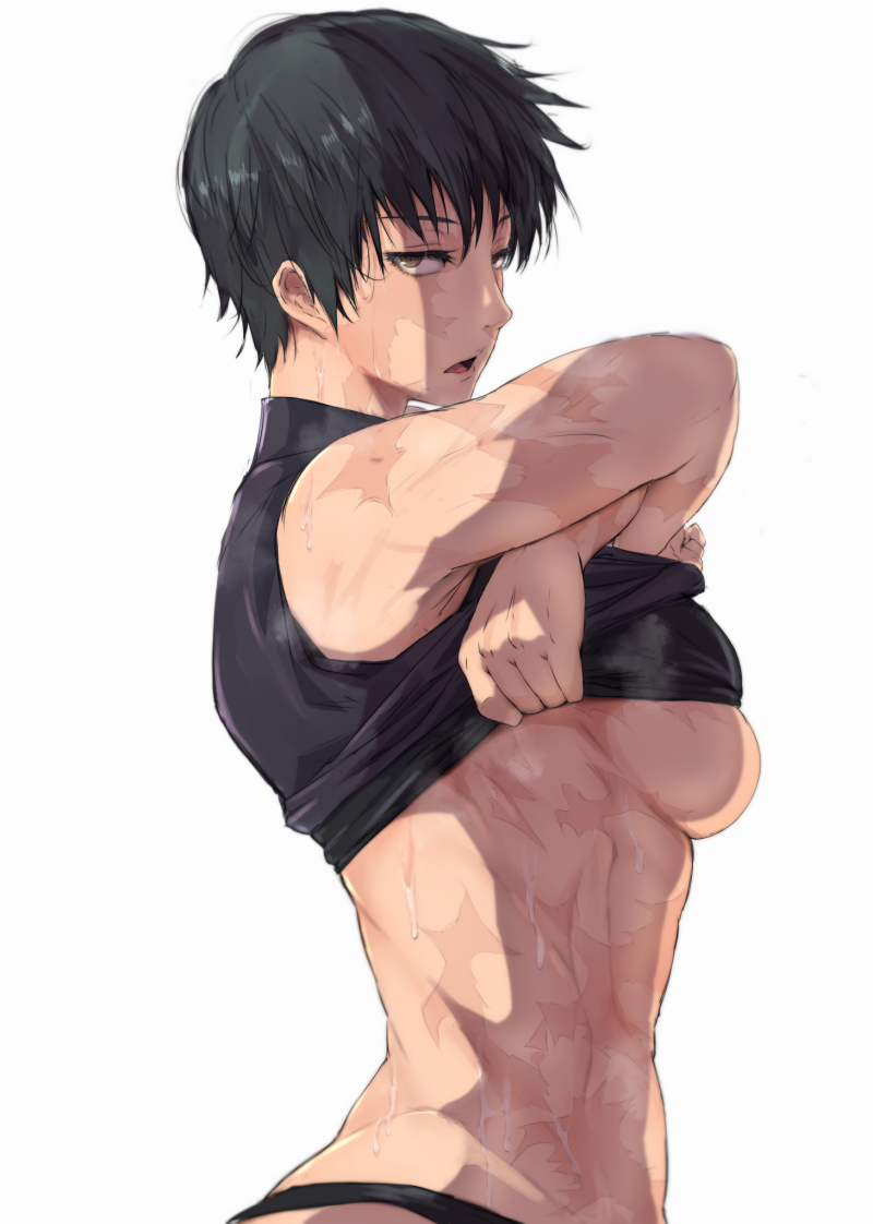 1girls, alpha-type, black hair, jujutsu kaisen, maki zenin, short hair, tagme, very short hair, zenin maki