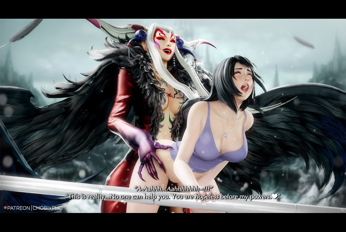 3d, chobixpho, clothed sex, female, final fantasy, final fantasy viii, forced, from behind, futa on female, futanari, implied futa, intersex, rinoa heartilly, ultimecia