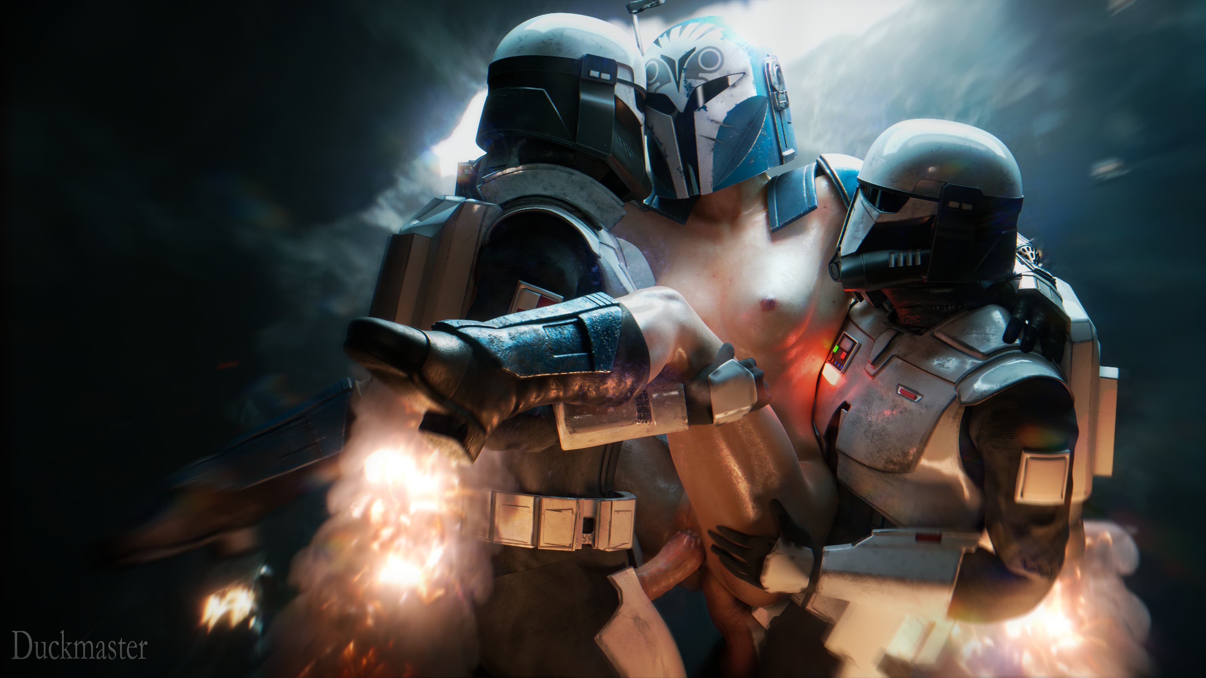 1girls, 2boys, 3d, anal, anal sex, armor, armored female, bo-katan kryze, carrying, carrying partner, defeated, defeated heroine, deleted artist, deleted image, double penetration, female, gangbang, helmet, lifting, lifting person, mandalorian, mandalorian armor, mandalorian helmet, masked female, penetration, rape, sex, star wars, stormtrooper, vaginal penetration