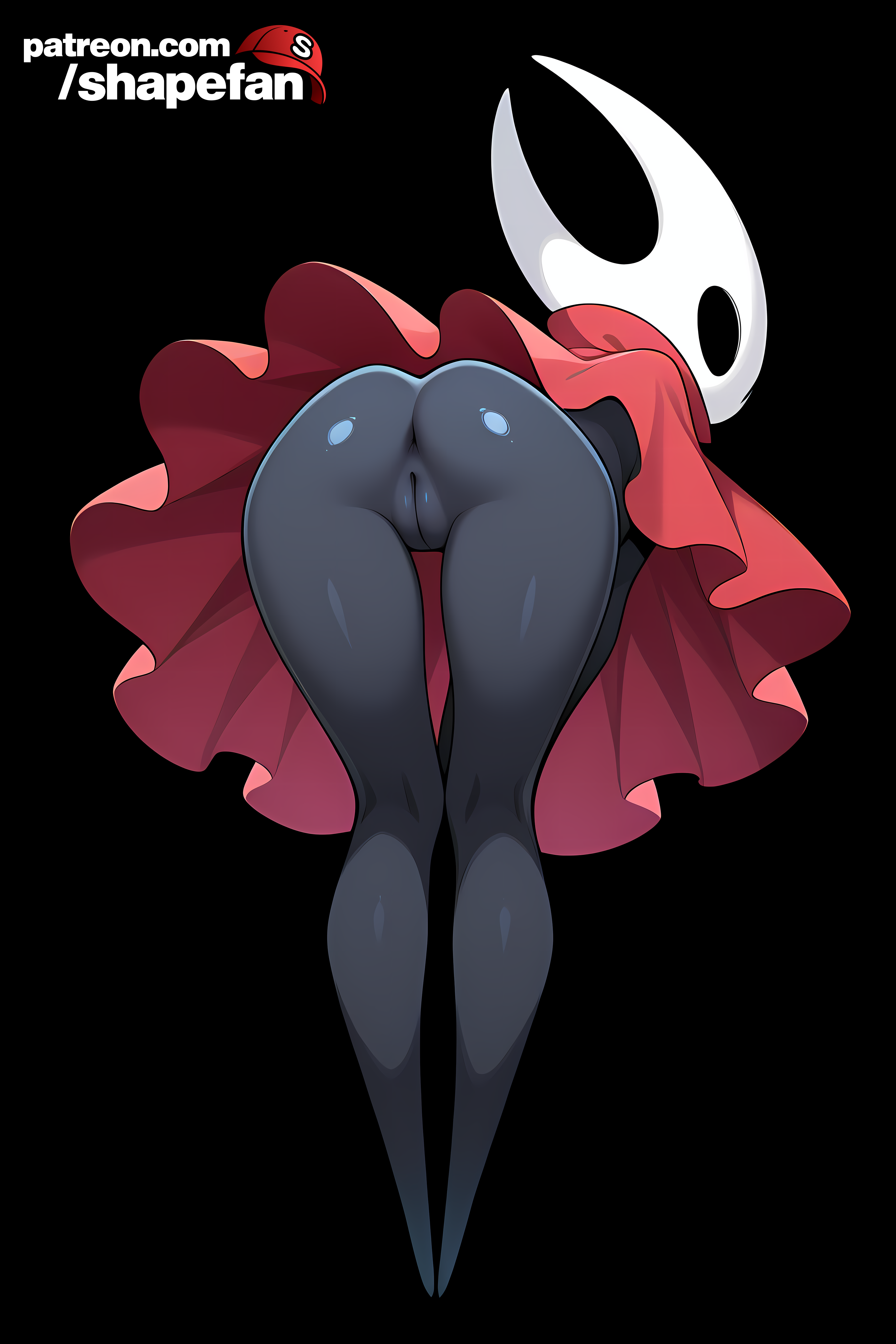 ai generated, anthro, anthropod, anus, ass, athletic female, bending over, bent over, black background, black eyes, black skin, black skinsuit, bone mask, bug, bug girl, cloak, cloak only, cute, dark skin, dark-skinned female, exposed ass, exposed pussy, facing away, female, female only, fit, fit female, from behind, hi res, high quality, high resolution, hollow eyes, hollow knight, hollow knight: silksong, hornet (hollow knight), hornet after dark (shapefan), horns, hourglass figure, insect girl, insectoid, looking back, mask, masked, masked female, no panties, pussy, red cloak, red clothing, shapefan, shiny body, showing ass, silksong, simple, simple background, simple shading, skinny, skinny female, skinsuit, skull, slender body, slim, slim waist, stable diffusion, tagme, team cherry, thigh gap, uncensored, upskirt, vagina, video game character, video games, white mask