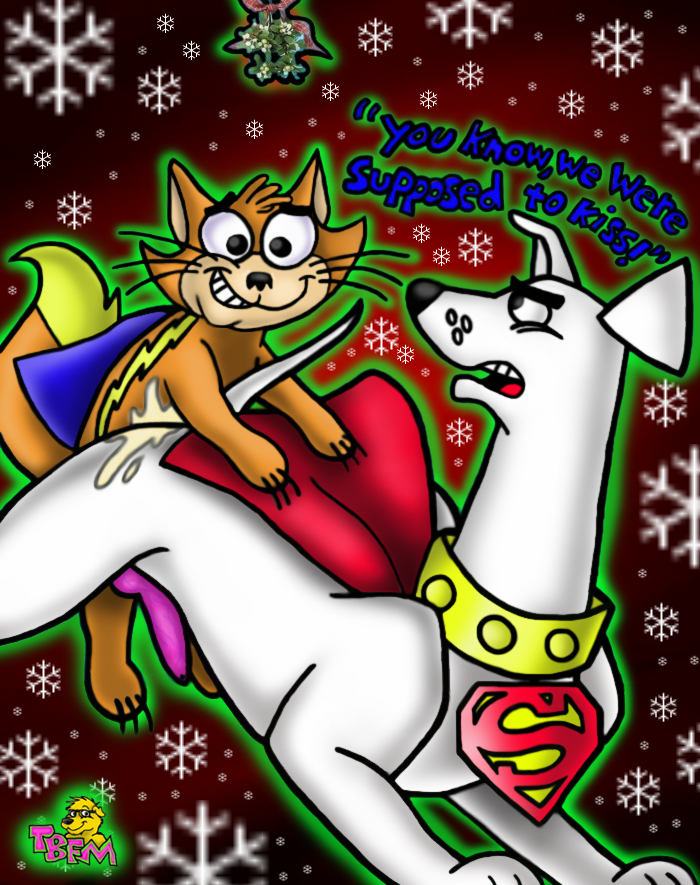 anthro christmas dc_comics furry gay krypto krypto_the_superdog male_only streaky_the_supercat tbfm