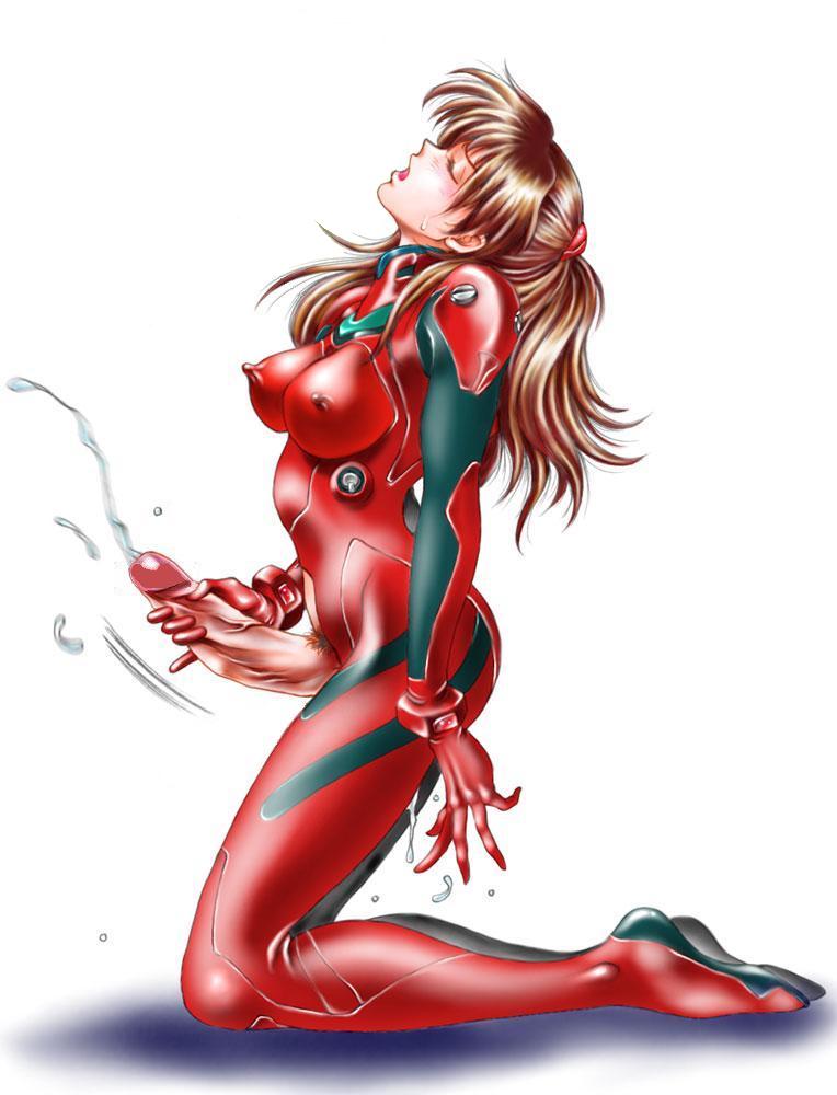 1futa 1girls asuka_langley_sohryu blush bodysuit breasts brown_hair clothed_masturbation clothing cum dusty_heaven erect_nipples erect_nipples_under_clothes futa_only futanari gainax human large_breasts light-skinned_futanari light_skin long_hair masturbation medium_breasts neon_genesis_evangelion pilot_suit plugsuit tagme