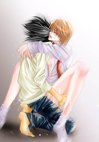 artist_request death_note l_lawliet light_yagami tagme yaoi