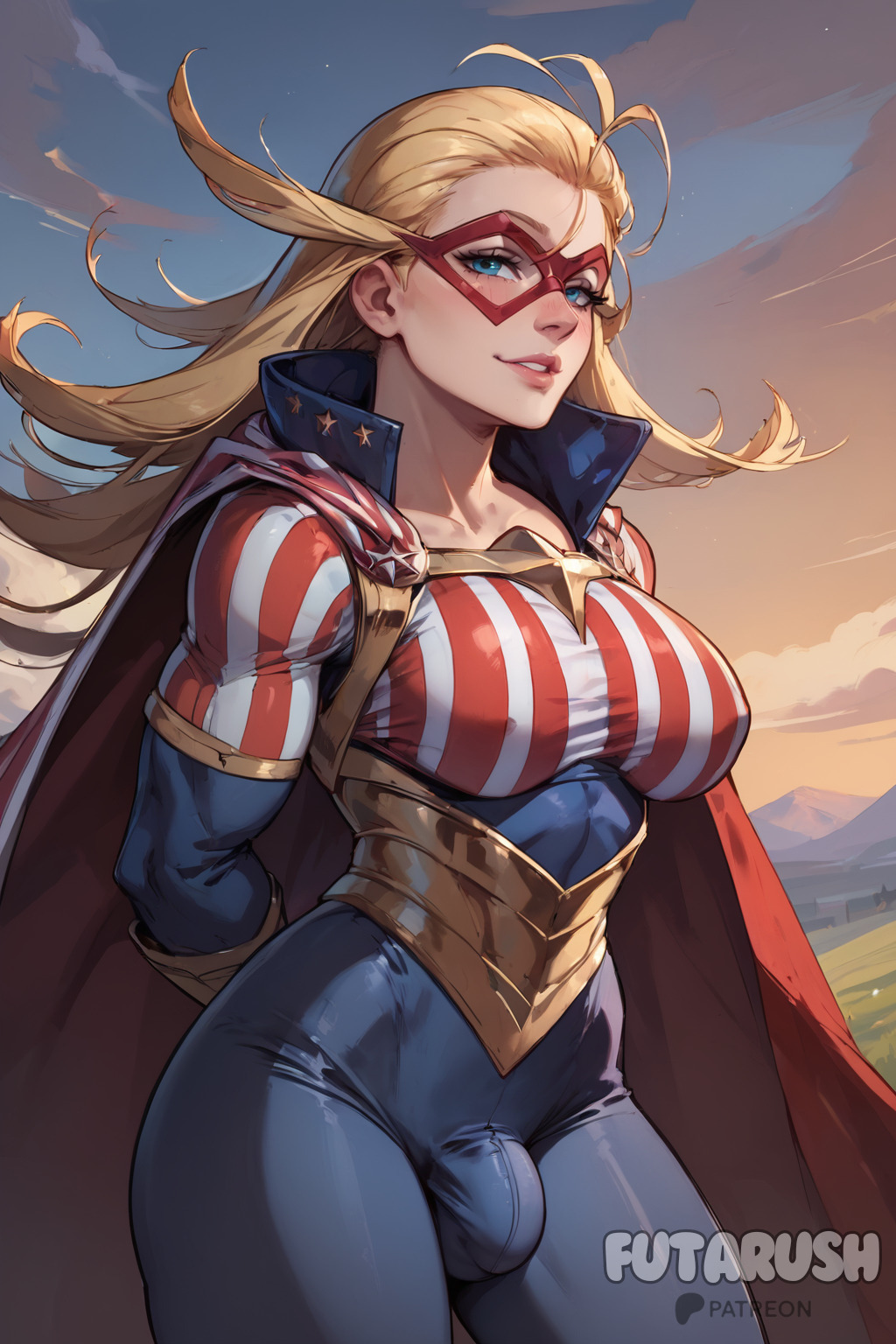 1futa 1futaballs 1futanari 1futas ai_generated american_flag artist_name big_cock big_dick big_penis blonde_hair blonde_hair blue_eyes boku_no_hero_academia breasts bulge bulge_through_clothing cock commission dick dickgirl erect_penis erected_penis erection futa_balls futa_only futa_sans_pussy futanari futanari futarush large_breasts large_cock large_dick large_penis mask my_hero_academia naked naked_futa naked_futanari nsfw nude_futa nude_futanari outdoors patreon patreon_username penis solo solo_futa star_and_stripe_(boku_no_hero_academia) star_and_stripe_(my_hero_academia) sultryspark video_game video_games