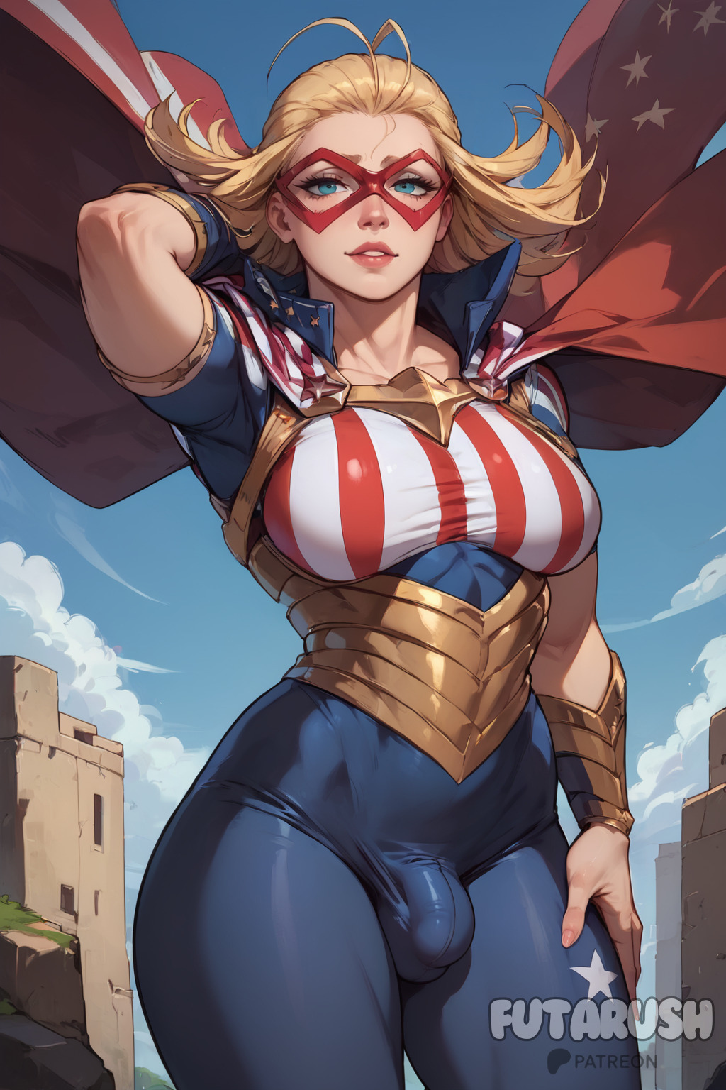 1futa ai_generated american_flag artist_name big_cock big_dick big_penis blonde_hair blue_eyes boku_no_hero_academia breasts bulge bulge_through_clothing cock commission dick dickgirl erect_penis erected_penis erection futa_balls futa_only futa_sans_pussy futanari futarush large_cock large_dick large_penis my_hero_academia naked naked_futa naked_futanari nsfw nude_futa nude_futanari outdoors patreon patreon_username penis solo solo_futa star_and_stripe_(boku_no_hero_academia) star_and_stripe_(my_hero_academia) sultryspark video_game video_games