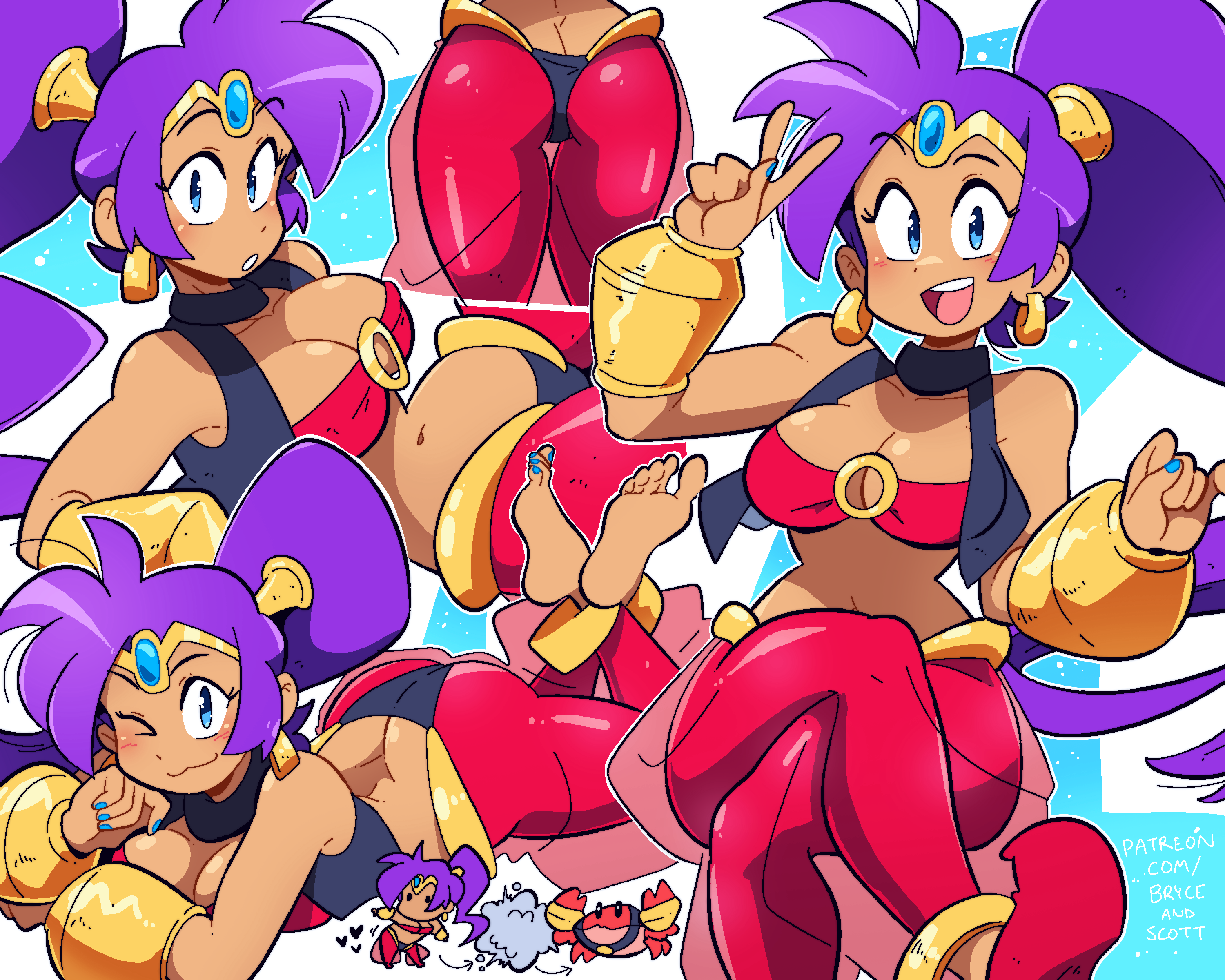 1girls, ass, female, fully clothed, scott malin, shantae, shantae (character), skimpy clothes, tagme