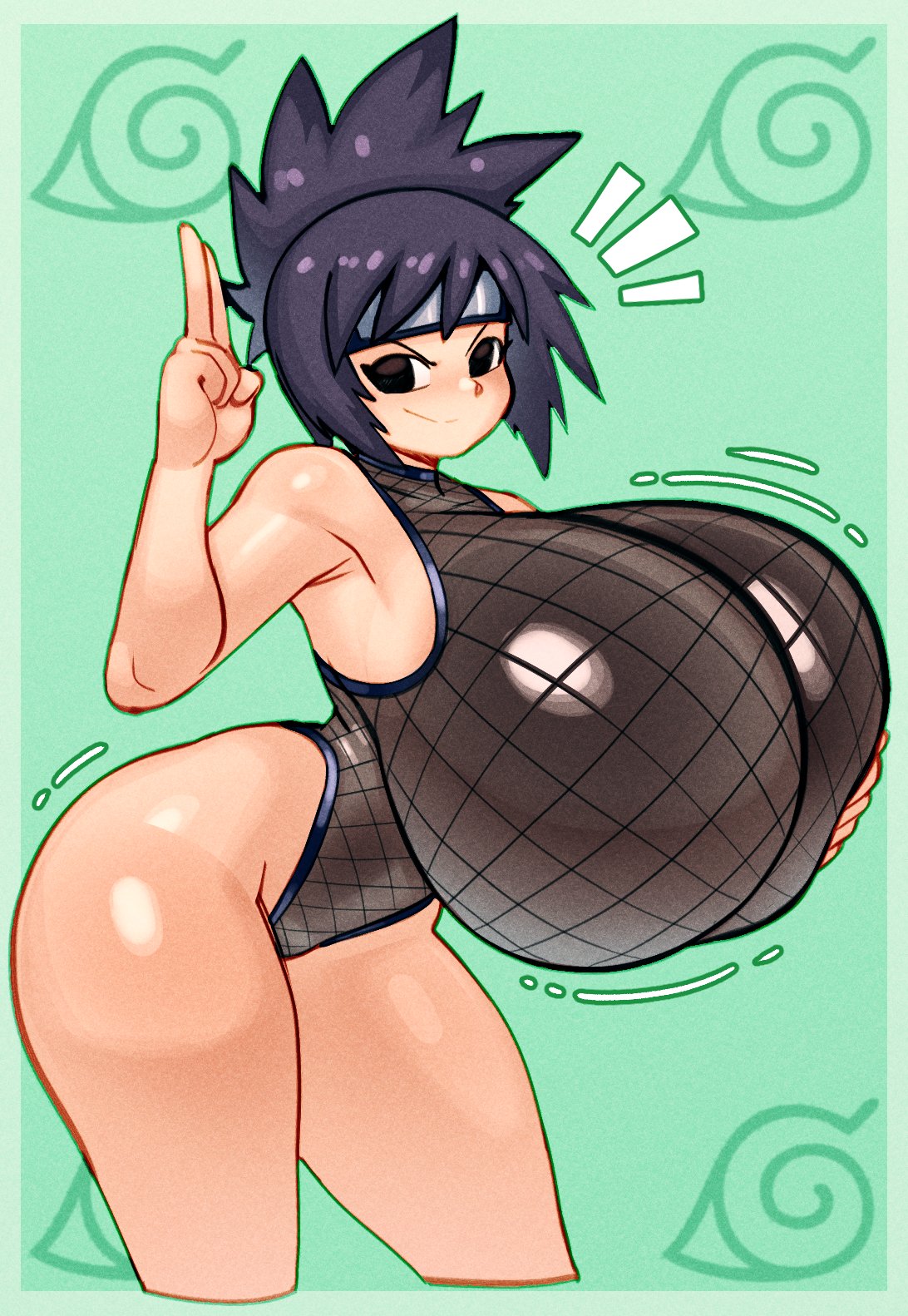 1girls angstrom big_breasts black_hair breasts female female_only huge_breasts large_breasts massive_breasts mitarashi_anko naruto solo thick_thighs top_heavy wide_hips