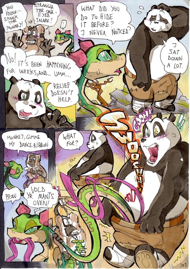 ... anthro bear bestiality better_late_than_never blush breasts clothed clothing comic crane daigaijin dialog dreamworks english_text female grasshopper heart kung_fu_panda male mammal master_mantis master_monkey master_po_ping master_viper monkey page_203 panda primate text zoophilia