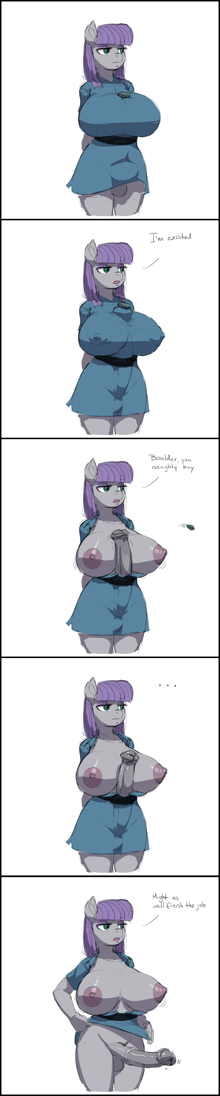 1futa 2014 animal_genitalia anthro anthrofied areola autopaizuri balls big_breasts boulder_(mlp) breasts busty dialog dickgirl earth_pony english_text equine erection eyeshadow friendship_is_magic fur furry futa futanari grey_body hair half-closed_eyes hi_res high_resolution highres horse horsecock intersex kevinsano makeup mammal maud_pie_(mlp) my_little_pony nipples open_mouth paizuri penis penis_under_dress penis_under_skirt pet_rock pony purple_hair rock rock_on_breasts rock_on_penis solo solo_futa testicles text voluptuous