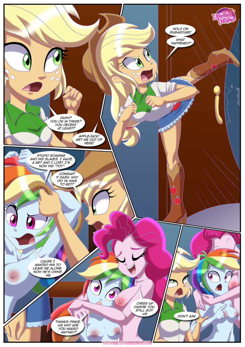 applejack_(eg) applejack_(mlp) applejack_(mlp) bbmbbf comic equestria_girls equestria_untamed hasbro my_little_pony my_little_pony:_friendship_is_magic older older_female palcomix pinkie_pie_(eg) pinkie_pie_(mlp) pinkie_pie_(mlp) rainbow_dash_(eg) rainbow_dash_(mlp) rainbow_dash_(mlp) sex_reeducation young_adult young_adult_female young_adult_woman