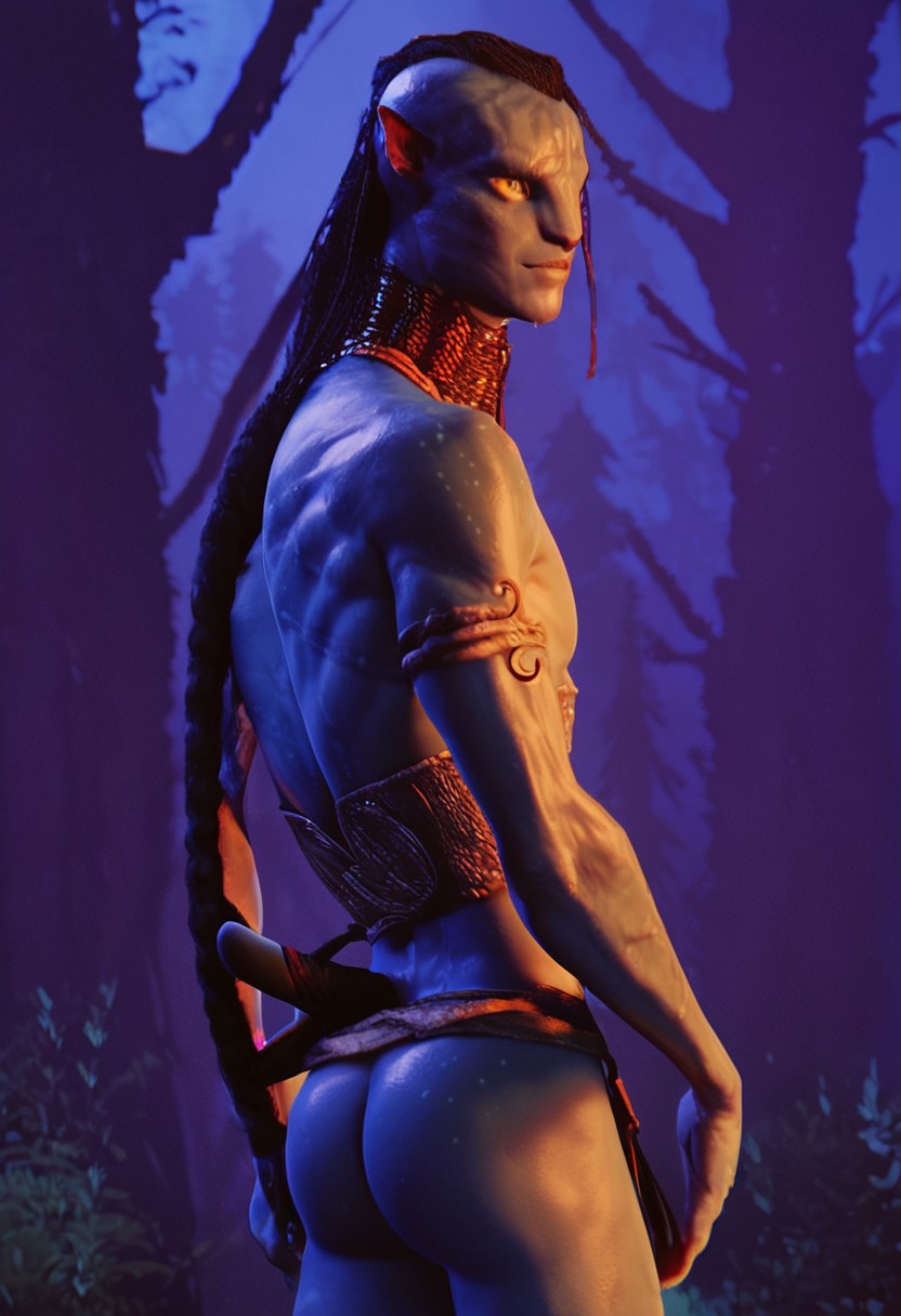 ai_generated alien avatar male_only na'vi presenting_hindquarters tsu'tey