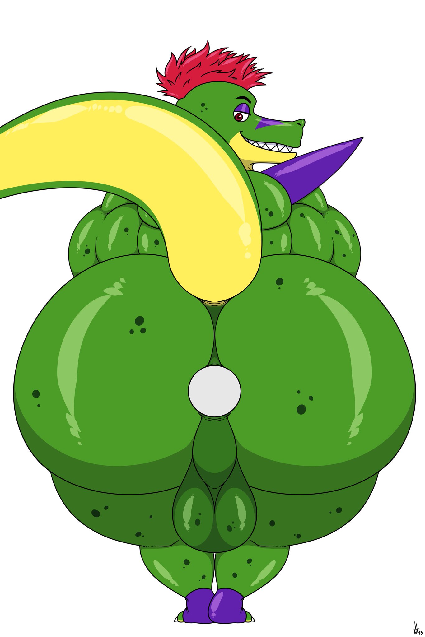 1boy 2023 alligator alligatorid anal anal_insertion anal_masturbation anthro anthro_focus anthro_only anthrofied anus anus_outline artist_initials ass balls ballsack bara barely_visible_genitalia big_ass big_butt bubble_ass bubble_butt crocodile crocodilian crocodylid digital_drawing_(artwork) digital_media_(artwork) exposed_ass exposed_balls facepaint fangs five_nights_at_freddy's five_nights_at_freddy's:_security_breach furry furry_male furry_only gay gay_male gay_sex golf_ball golf_balls green_body green_scales green_skin half-closed_eyes huge_ass huge_butt insertion lifting_tail lizardman looking_at_viewer looking_back looking_back_at_viewer male male_only massive_ass massive_butt mohawk_(hairstyle) montgomery_gator_(fnaf) muscles muscular_anthro muscular_arms muscular_back muscular_male no_background nt6969 nth6969 nude object_in_ass object_insertion perineum posing_for_the_viewer presenting_ass presenting_balls presenting_butt presenting_hindquarters raised_tail red_eyes red_hair reptile reptile_humanoid scales scalie scottgames scrotum sharp_teeth shoulder_pads smile smiley_face smiling smiling_at_viewer solo solo_anthro steel_wool_studios tail_up teeth testicles thick_ass thick_tail thick_thighs two_tone_body two_tone_skin white_background wide_hips