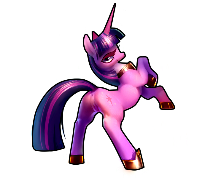 2014 anus cutie_mark derekireba equine female friendship_is_magic hair hooves horn horse looking_at_viewer mammal multicolored_hair my_little_pony plain_background pony pussy smile solo twilight_sparkle_(mlp) unicorn white_background