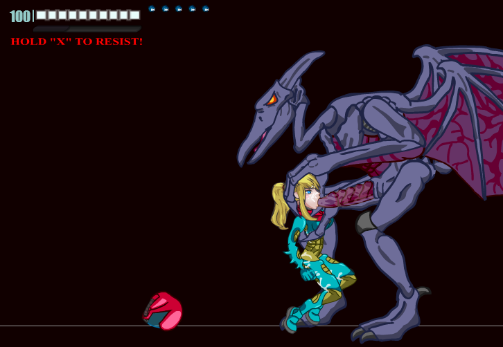 cum_on_body fellatio female human male metroid metroid_fusion nintendo oral ridley samus_aran straight