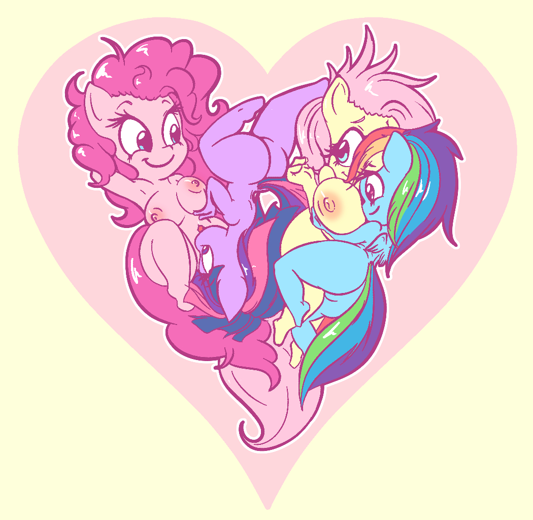 4girls anthro ass belly_lick big_breasts big_butt breast_squeeze breasts equid equine female female/female fluttershy_(mlp) friendship_is_magic group hair happy hasbro heart_background heart_symbol horse hug lesbian mammal messy_hair my_little_pony nipples pinkie_pie_(mlp) pony rainbow_dash_(mlp) simple_background small_breasts smile snus-kun squeezing twilight_sparkle_(mlp) yuri