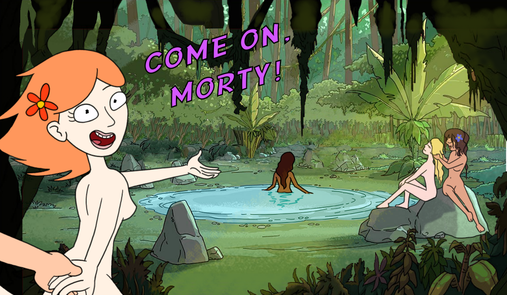 adult_swim completely_nude_female jessica_(rick_and_morty) lake rick_and_morty skinny_dipping