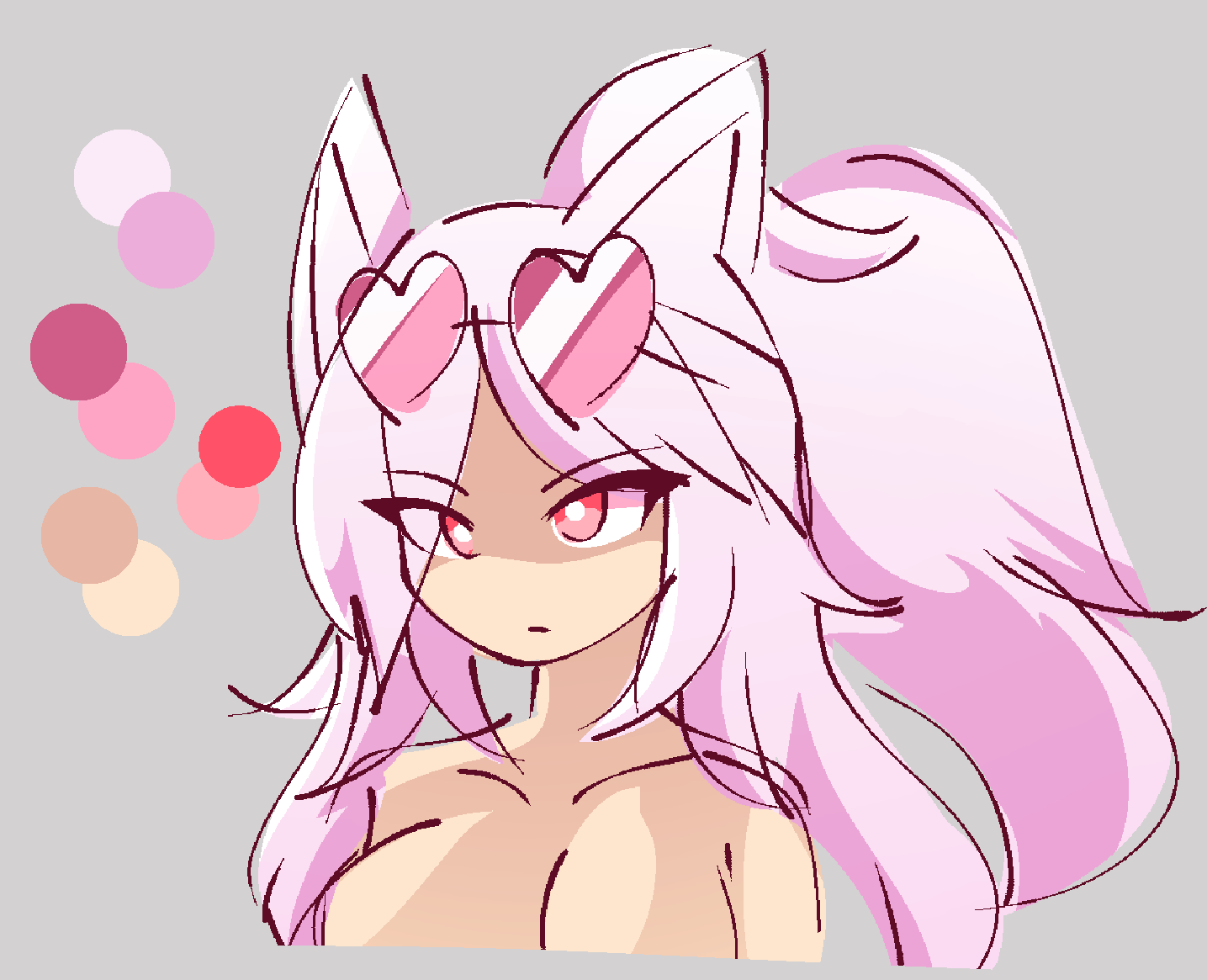 catgirl nude_female pink_hair psylite_(rivergravidade) rivergravidade