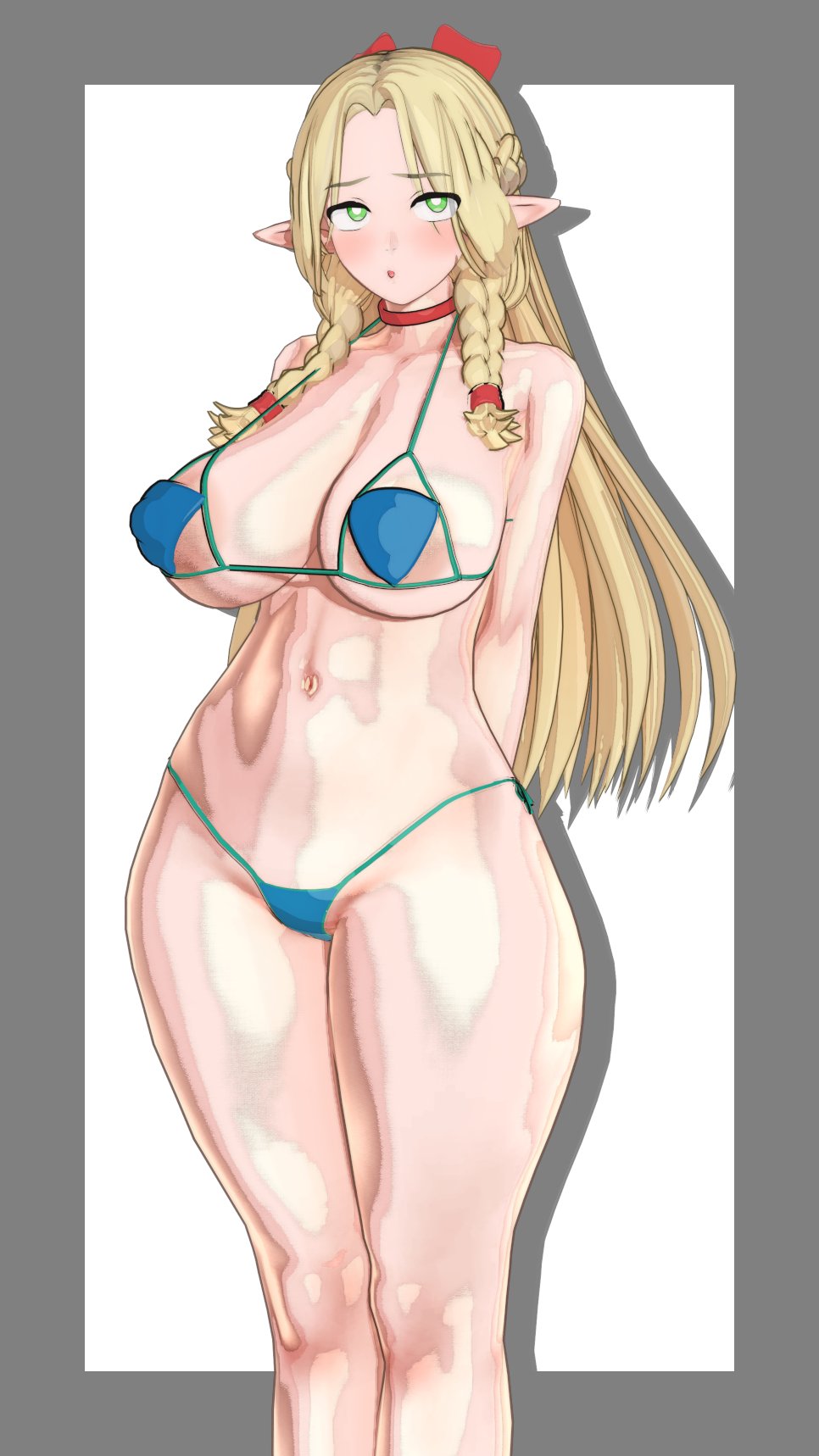 1girls 3d 3d_(artwork) areola areola_slip areolae ass belly big_areola big_ass big_breasts big_nipples big_thighs bikini blonde_hair blush braided_hair breasts_bigger_than_head breasts_size_difference butt dungeon_meshi elf elf_ears elf_female elf_girl falin_touden female female_focus female_only gigantic_ass gigantic_thighs green_eyes hand_behind_back huge_areola huge_ass huge_breasts huge_nipples huge_thighs hyper_breasts idohori_people large_areolae large_breasts long_hair marcille_donato medium_hair micro_bikini nipple_bulge nipples pussy skimpy_bikini skinny tagme thick_thighs thighs voluptuous voluptuous_female wide_hips