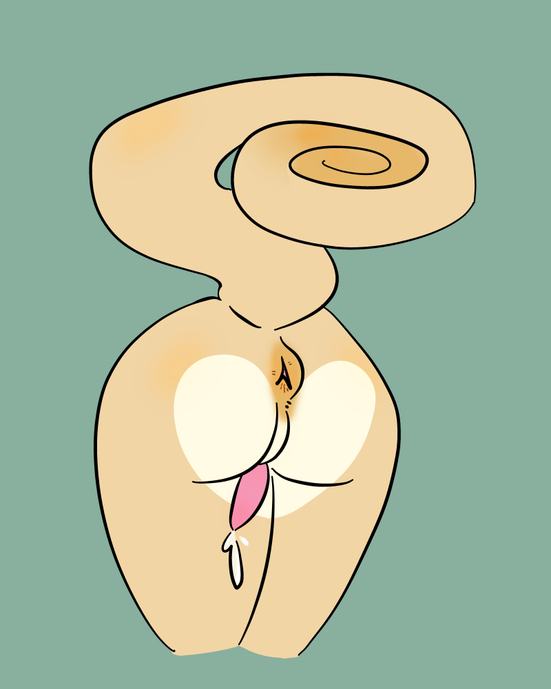 4:5 ambiguous_species animal_genitalia anthro anus ass bodily_fluids cuddleknots cum digital_media_(artwork) genital_fluids genitals heart_(marking) lizard male markings nude penis reptile scalie simple_background solo