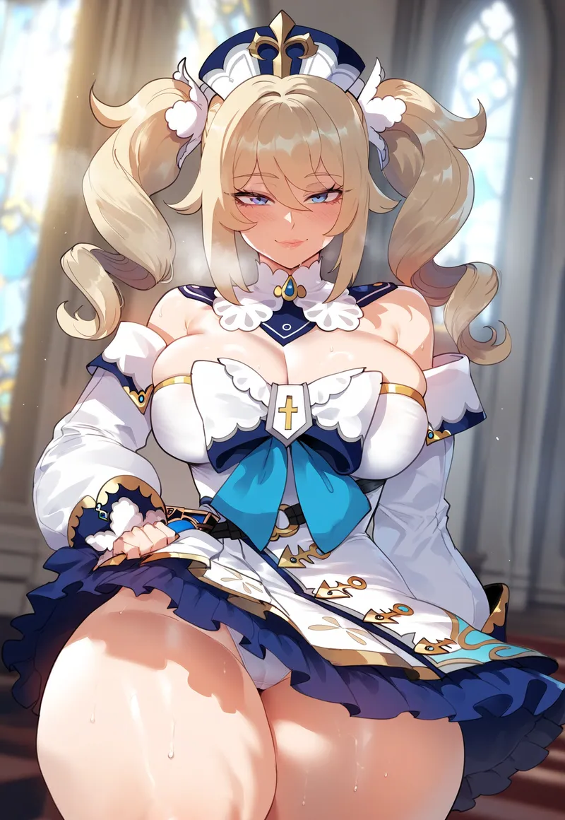 ai_generated barbara_(genshin_impact) big_ass big_breasts big_butt bubble_butt busty curvy curvy_figure genshin_impact heavenly_ass hoyoverse plump plump_ass thick_ass thick_hips thick_legs thick_thighs thighs voluptuous voluptuous_female wide_hips