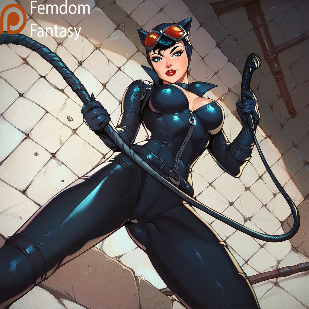 1girls ai_generated black bondage bondage breasts catwoman dc_comics dominant domination dominatrix face female femdom femdomfantasyai gear latex outfit panties pov sexually smug solo submission suggestive thighs whip