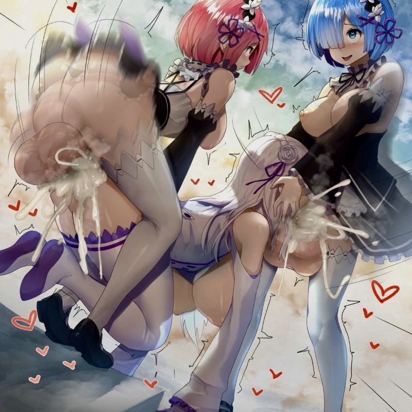 1girls 2futas anal anal_sex balls_in_motion big_ass big_balls big_breasts big_butt big_penis blowjob blue_eyes blue_hair boss_and_subordinate breasts breasts_out cleavage clothed clouds cum cum_in_mouth cum_in_pussy cum_inside deep_blowjob deepthroat doggy_style double_penetration dress dress_lift emilia_(re:zero) eyebrows fellatio femsub forced_oral full-package_futanari futa_on_female futadom futanari futanari_penetrating gigantic_balls gigantic_penis gigantic_testicles hair hair_band hair_ornament hair_over_one_eye heart holding_head holding_hips huge_ass huge_balls huge_breasts huge_cock irrumatio long_hair long_sleeves looking_at_partner looking_down maid maid_uniform mostly_clothed motion_blur nipples open_mouth oral oral_penetration oral_sex penises_touching ram_(re:zero) rape re:zero_kara_hajimeru_isekai_seikatsu red_eyes red_hair rem_(re:zero) sex short_hair siblings sinensian sisters sky spitroast testicles thick_thighs thighhighs thighs threesome thrusting thrusting_into_ass thrusting_into_mouth tongue two_on_one veiny_penis veiny_testicles white_hair