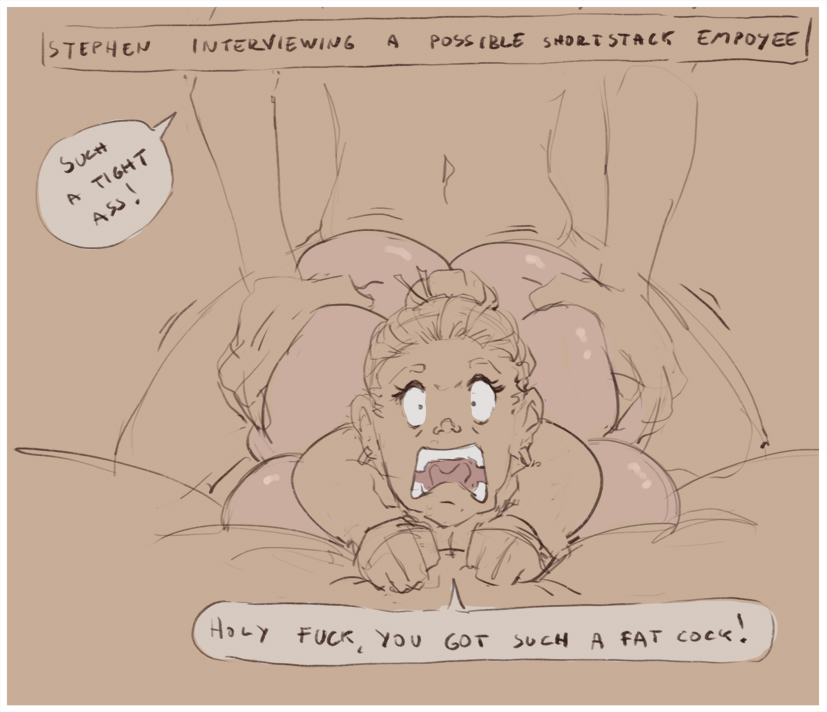 1boy, 1girls, 2022, ass, bed, big ass, big butt, big dom small sub, breasts, bubble ass, bubble butt, endured face, female, huge ass, huge breasts, hyper ass, hyper butt, hyper penis, inside, laid down, looking at viewer, male, massive ass, naked, naked female, no bra, no panties, on bed, painal, penis, room, shiin, short, short stack, shortstack, sketch, smaller female, stephen (shiin), tied hair, velvet city (shiin), wide eyed, wide hips