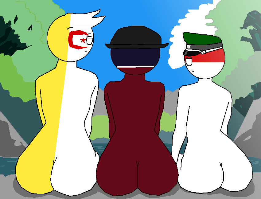 3boys alg_animations algerian ass back_view basically_thai butt_cheeks completely_naked completely_nude_male countryhumans faqids hat hat_only indonesian looking_at_another male male_only morning naked naked_male no_irises nude nude_male outdoor outdoor_nudity red_body red_skin sitting_on_rock teenagers thai uncensored white_body white_skin yellow_body youtuber youtubers