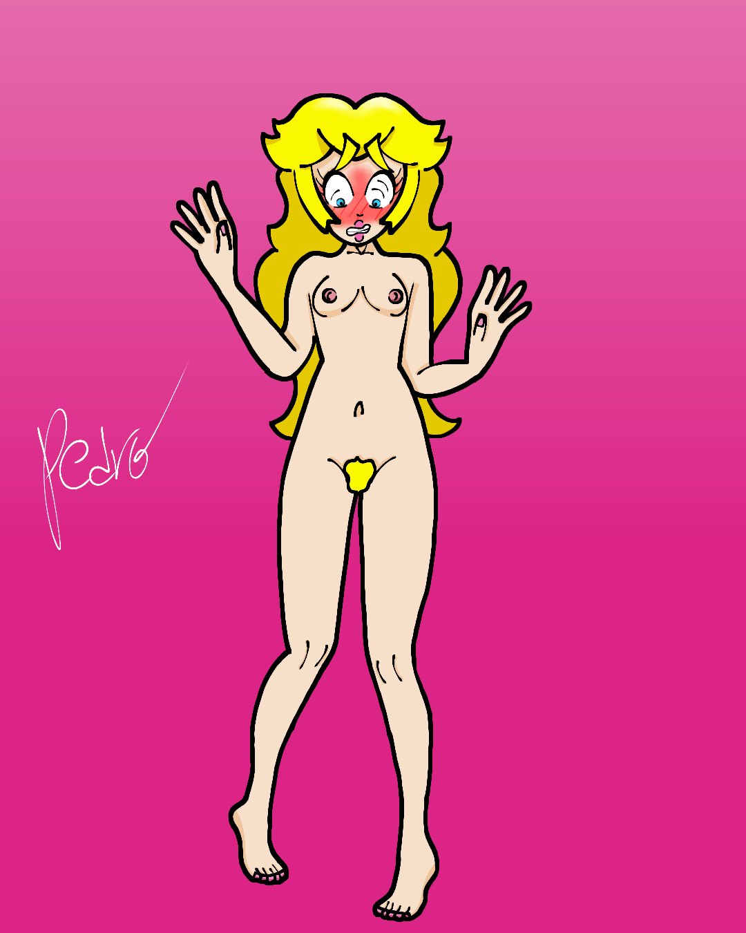 1girls 1ofmanyregrets ass blush blushing boobs breasts bush bushy_pubes embarrassed embarrassed_nude_female enf female long_hair long_hair_female looking_at_self looking_down looking_down_at_self mario_(series) naked nude painted_nails painted_toenails princess_peach pubes pubic_hair pussy small_breasts