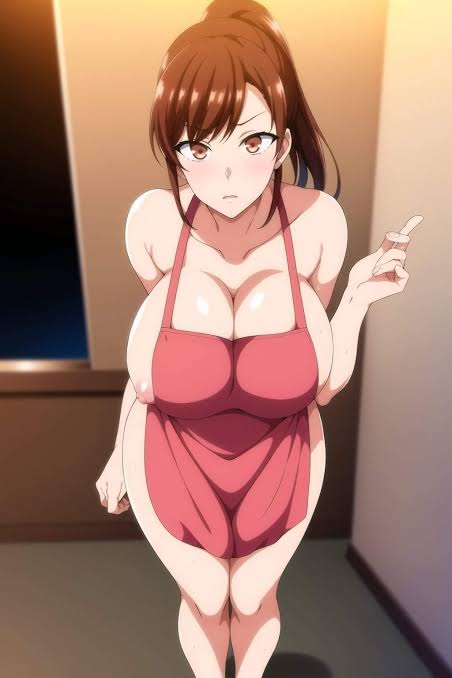 ai_generated azuma_hisato big_breasts himawari_wa_yoru_ni_saku no_bra wife